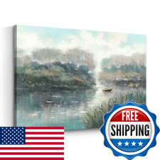 The Stream Design Landscape Lake Canvas Wall Art Hand Painted Nature Scene picture