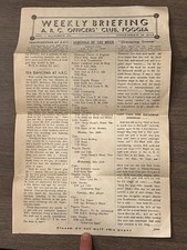 WWII American Red Cross Weekly Briefing Vol 1 No 30 Military Newsletter 1940s ET picture