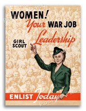 “Women  Your War Job” 1943 Girl Scout World War 2 Poster - 18x24 picture