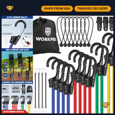 WORKPRO Bungee Cords with Hooks, 30-Piece Heavy Duty Outdoor Bungee Strap picture