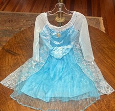 Disney ParksAuthentic Frozen Elsa Toddler Girl Costume Dress XS 4/5 Blue Silver picture