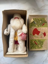 Vintage Soviet cotton Santa Claus figurine, Christmas tree decoration 1968 picture