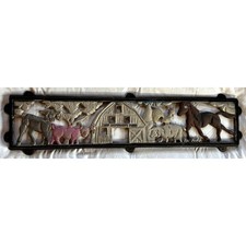 Vintage Old McDonald's Farm Wrought Iron Sign Americana Rustic Decor Barn Animal picture