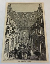 1879 magazine engraving ~ PARIS DECORATED FOR CHARLES IX picture