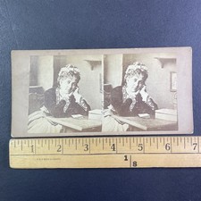 Victorian Woman Portrait Stereoview Antique c1870s Traditional Clothing picture