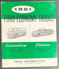 1961 Ford Falcon Sedan Delivery/Ranchero & Econoline Van Press Kit picture