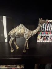 Vintage antique 1900s camel From India MCM Solid  Brass Etched With Egyptian picture