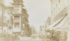 China Town Street Scene San Francisco California RPPC Chinese Bazaar & Signs picture
