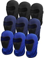 SATINIOR 9 Pieces Balaclava Ski Mask Camo Face Medium, Black, Blue, Navy Blue picture