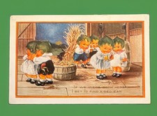 Whitney Halloween Postcard Children Corn Husking Red Ear 1917 Embossed Posted picture