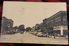 Vintage Reed City MI Main St Downtown RPPC Real Photo Postcard 1954 Postmark M72 picture
