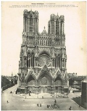 REIMS Cathedral Circa 1900 Artistic Reims Monumental Card, Special Edition picture