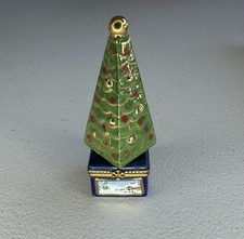 Limoges France Christmas Tree Trinket Box Jacques French Home Peint Main 111/500 picture