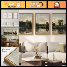 Framed Vintage Lake Landscape Large Wall Art for Living Room, 20x30 Inch picture