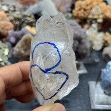 WOW!!!Rare Natural Herkimer diamond gem Crystal+Two Moving Water Droplets 125g picture