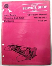 VTG John Deere Combine Quik-Tatch Platforms Operators Manual Dealer Copy 1970s picture