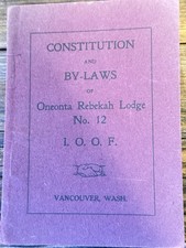 1913 IOOF Rebekah Lodge No 12 Constitution By-Laws Vancouver WA Member Book picture