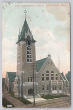 1907 First Congregational Church Brockton MA Vintage Postcard Massachusetts picture