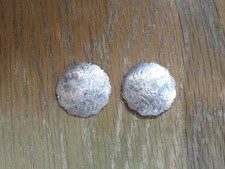 Vintage Sterling Silver Chicago Screw Conchos for Western Show Bridle Headstall picture