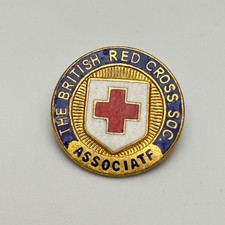 Vintage British Red Cross Society Associate Enamel Pin Badge JR Gaunt London picture