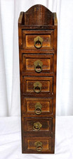 Japanese Wooden Medicine Box Style Kohikidashi Chest W11×D8×H48cm Showa Retro picture