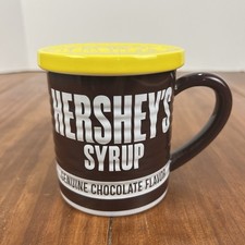 Hershey's Syrup Can Mug Fitz And Floyd Ceramic Chocolate Syrup Can With Lid picture