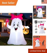 Adorable 5FT Halloween Inflatable Ghost with LED Lights for Indoor & Outdoor Fun picture