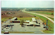 Abilene Kansas Trails End Motel And Standard Gas Station Vintage Photo Postcard picture