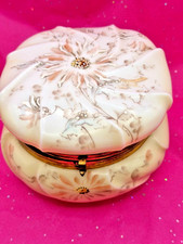 Antique Wave Crest CF Monroe Dresser Casket Jewelry Box Hand Painted Large 5.5