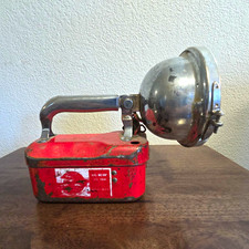 Vintage Big Beam No. 164 Vintage Red Metal Lantern Style Flashlight Light picture
