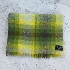 Vintage 1960s Harrods Mohair Britian Scottish Blanket Throw Wool Green Plaid picture