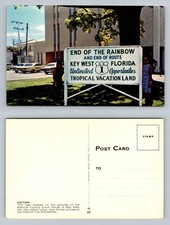 Key West, FL-Florida, End of the Rainbow Route U.S. Rt. 1 Sign Vintage Postcard picture