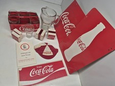 Vintage Coca-Cola Collectible Item Lot Glasses Pitcher Hat Shakers picture