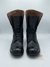 Vintage 1950s/60s US Military Cap Toe Service Boots Black Leather Size 10.5 R picture