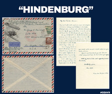 1936 Hindenburg Zeppelin Flight Cover LZ 129 Germany to Los Angeles with Letter picture