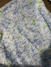 Blue Lily of the Valley Woodson Hand Print Vintage Upholstery Fabric 8 yards picture