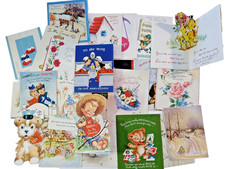 Vintage Greeting Cards mid-century lot of 24 Valentines Easter Secret Pal +++ picture