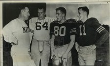 1954 Press Photo Coach Eddie Erdelatz, Phil Monahan, Don Beagle & George Walsh picture
