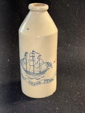 Antique Old Spice Talcum For Men Ceramic Pottery Bottle Ship Grand Turk NO Glass picture