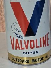 Vtg NOS Valvoline Outboard Quart Oil Can 2 Cycle Marine Outboard Motoring Club picture