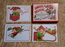 25 Vintage Santa's Helpers Elf Christmas Post Cards 3 Designs picture
