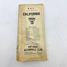 1939 N.A.C. Road Map of California – National Automobile Club San Francisco LA picture