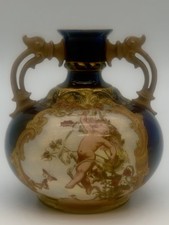 Stunning Antique Baroque Style Fischer & Budapest Fine Porcelain Vase Hungary picture