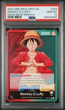 2022 One Piece OP01-Romance Dawn Monkey D. Luffy 003 Demo Deck-Errata *PSA 10* picture