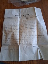 Rare Large Antique 1857 Cotton Factor Market Circular Letter – Wilkinson, Parham picture