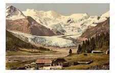 Upper Engadine Roseg Glacier Standard Postcard COPY RPPC picture