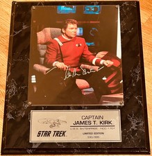 William Shatner signed autograph Star Trek 8x10 photo in plaque #530/995 COA picture