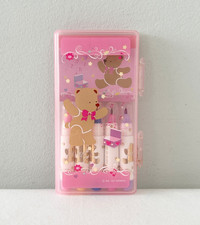 Vintage SANRIO Tweedle Dee Dee Bear Pen Marker Notepad Set Pink Case Hello Kitty picture