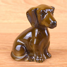 Small Gerold Porzellan Porcelain Tan Dachshund Dog Figurine Bavaria picture