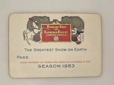 1953 Ringling Bros Barnum Bailey Circus Season Pass No 710 Greatest Show picture